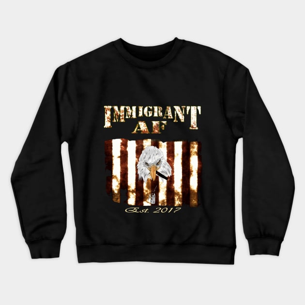 The Original Smoking Eagle on the Stripes Design Crewneck Sweatshirt by immigrantaf